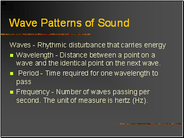 Wave Patterns of Sound