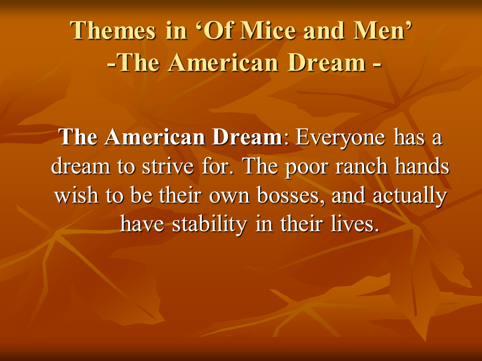 The Theme Of The American Dream In