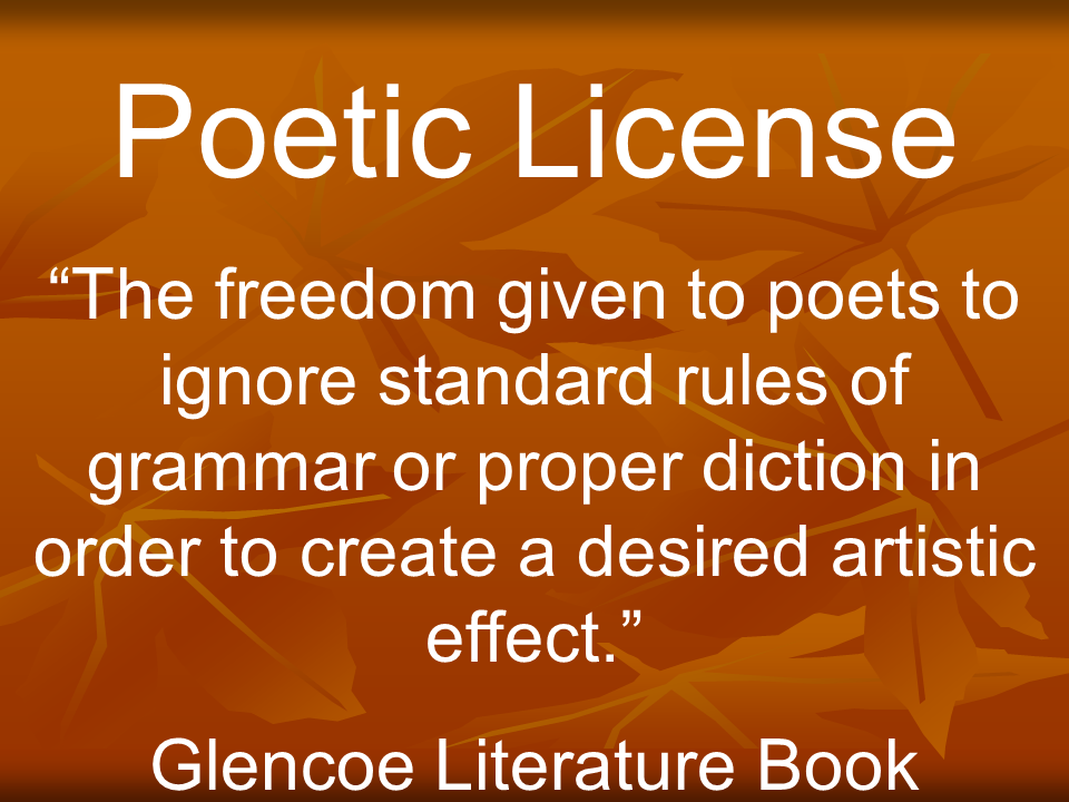 Image result for poetic license