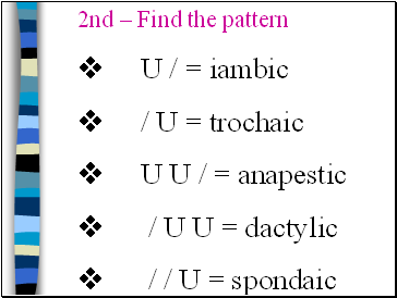 2nd  Find the pattern