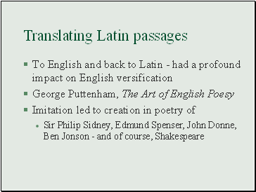 Translating Latin passages