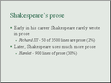 Shakespeares prose