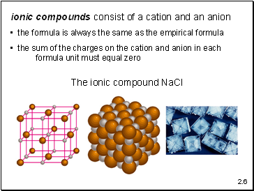ionic compounds consist of a cation and an anion