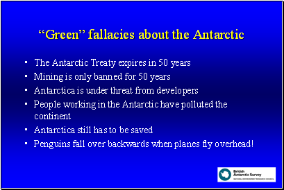Green fallacies about the Antarctic