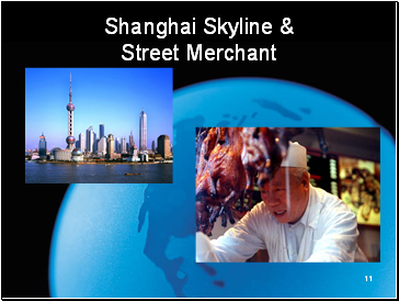 Shanghai Skyline & Street Merchant