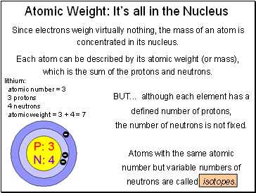 Atomic Weight: Its all in the Nucleus