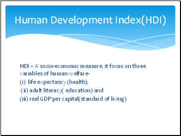 Human Development Index(HDI)