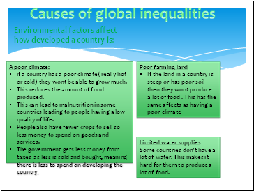 Causes of global inequalities