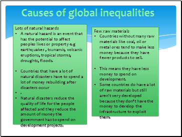 Causes of global inequalities