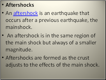 Aftershocks