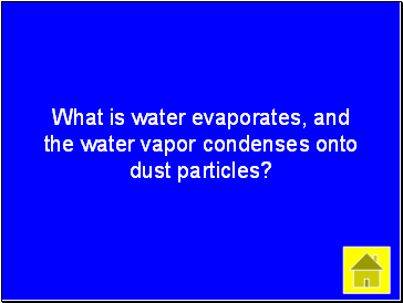 What is water evaporates, and the water vapor condenses onto dust particles?