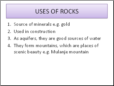 Uses of rocks