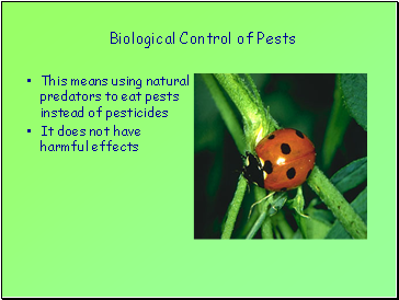 Biological Control of Pests