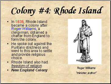 Colony #4: Rhode Island