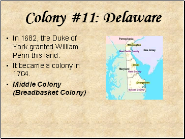 Colony #11: Delaware