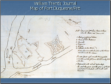 William Trents Journal Map of Fort Duquesne/Pitt