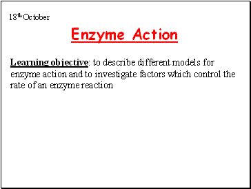 Enzymes models of action