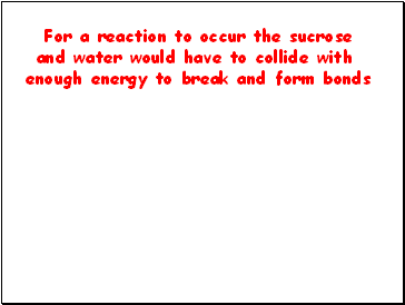 For a reaction to occur the sucrose