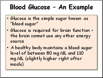 Blood Glucose  An Example