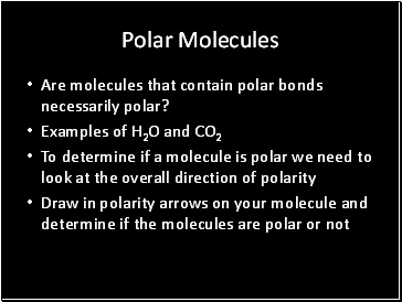 Polar Molecules