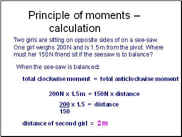 Principle of moments  calculation