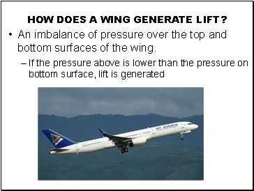How does a wing generate lift?