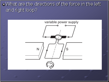 What are the directions of the force in the left and right loop?