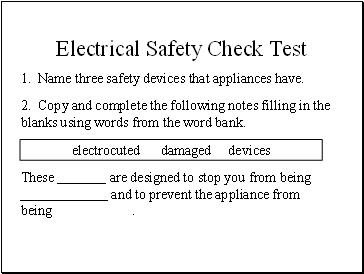 Electrical Safety Check Test