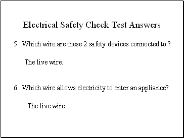 Electrical Safety Check Test Answers