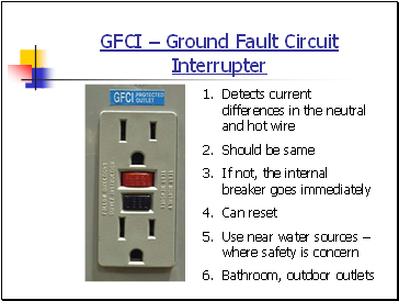 GFCI  Ground Fault Circuit Interrupter