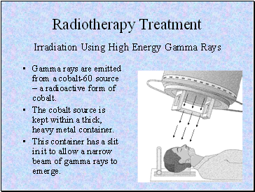 Radiotherapy Treatment Irradiation Using High Energy Gamma Rays