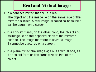 Real and Virtual images