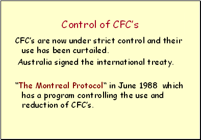 Control of CFCs