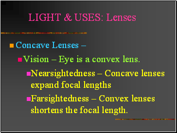 Light & uses: Lenses