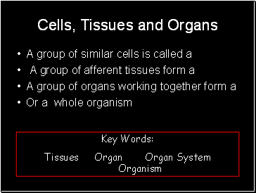 Cells, Tissues and Organs