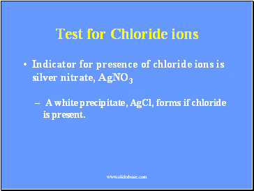 Test for Chloride ions