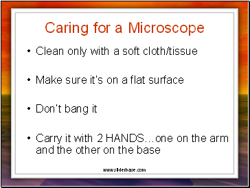 Caring for a Microscope