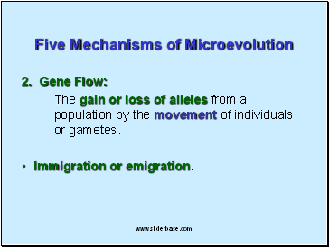 Five Mechanisms of Microevolution