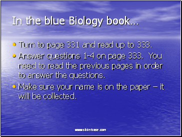 In the blue Biology book