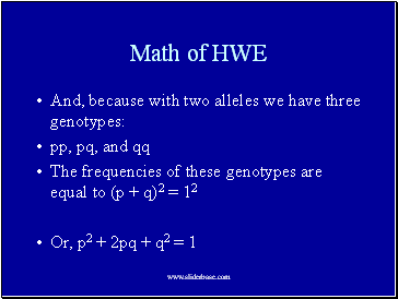 Math of HWE