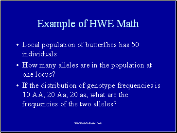 Example of HWE Math