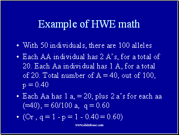 Example of HWE math