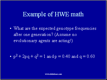 Example of HWE math