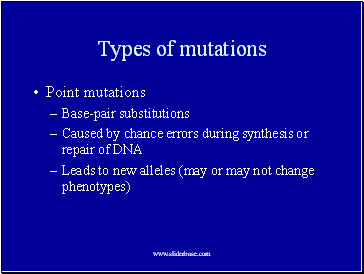 Types of mutations