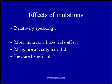 Effects of mutations