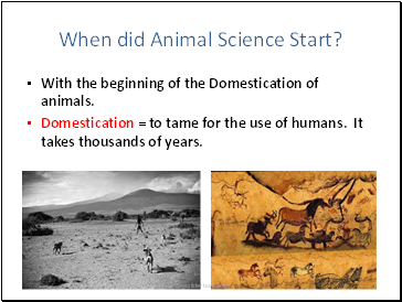 When did Animal Science Start?