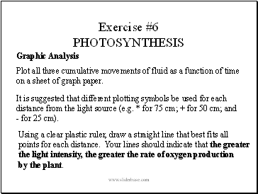 Exercise #6 PHOTOSYNTHESIS