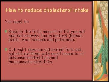 How to reduce cholesterol intake