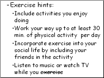 Exercise hints: