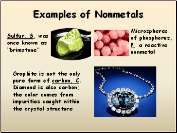 Examples of Nonmetals